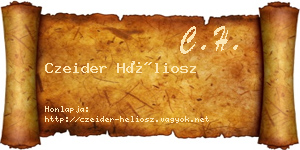 Czeider Héliosz névjegykártya